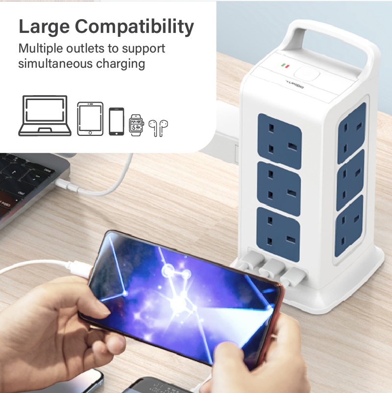 SG The FIRST SAFETY MARK Tower Extension Socke Gadget MIX Diginut TP-VF3U12K 15IN1 Vertical Power Socket/Safety Mark App