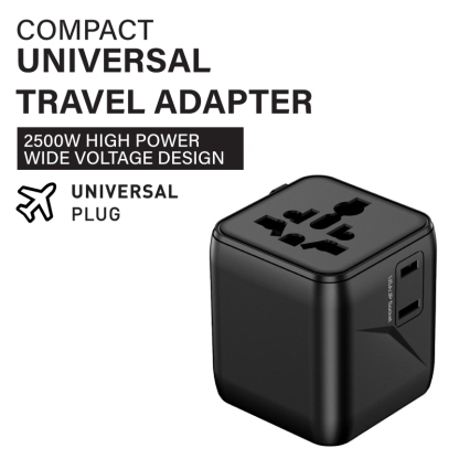 Diginut TR-12 Mini Universal Travel Adapter Black