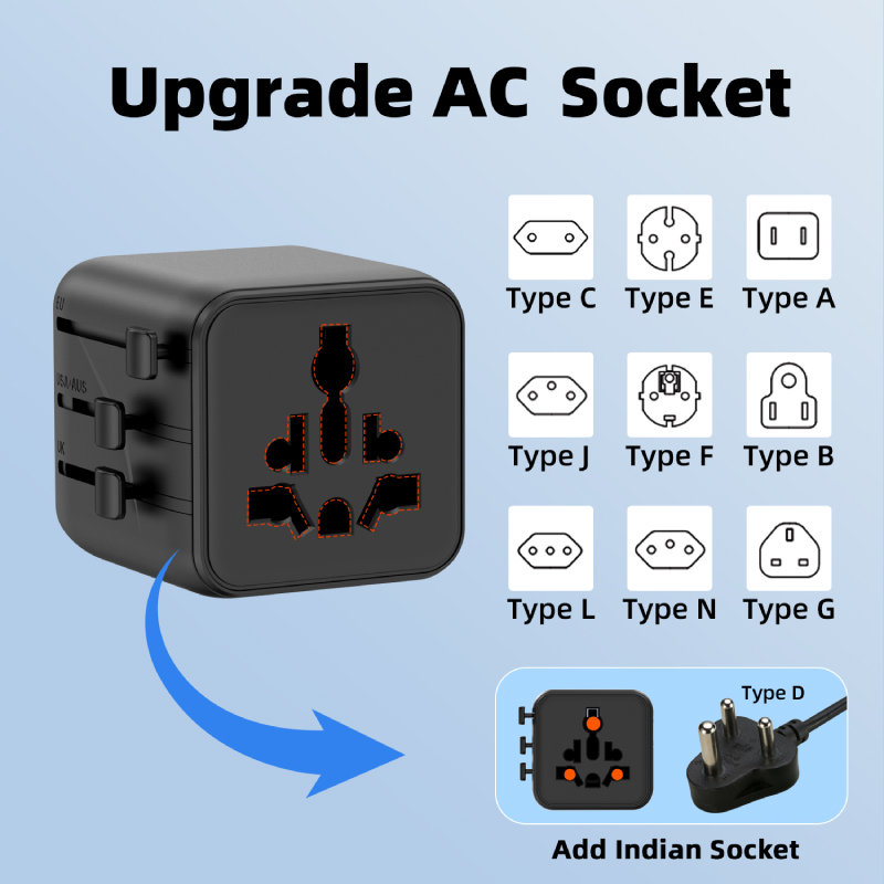 Diginut TR-12 Mini Universal Travel Adapter Black