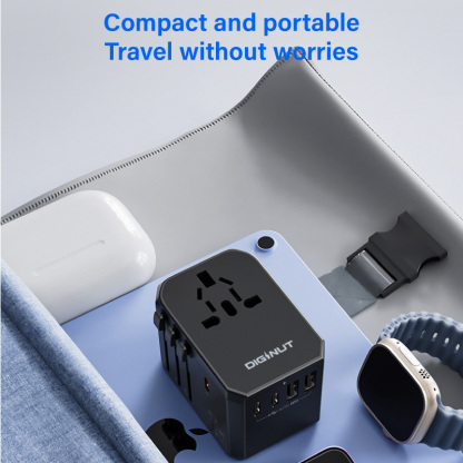 Diginut TR-10 GaN Tech 70W 2USB-A+3USB-C Travel Plug Black