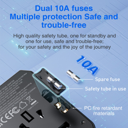 Diginut TR-10 GaN Tech 70W 2USB-A+3USB-C Travel Plug Black