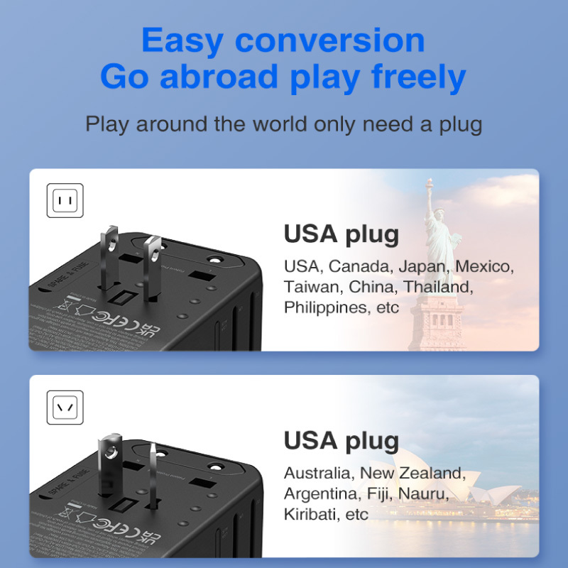 Diginut TR-10 GaN Tech 70W 2USB-A+3USB-C Travel Plug Black