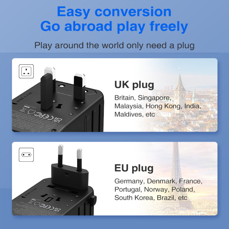 Diginut TR-10 GaN Tech 70W 2USB-A+3USB-C Travel Plug Black