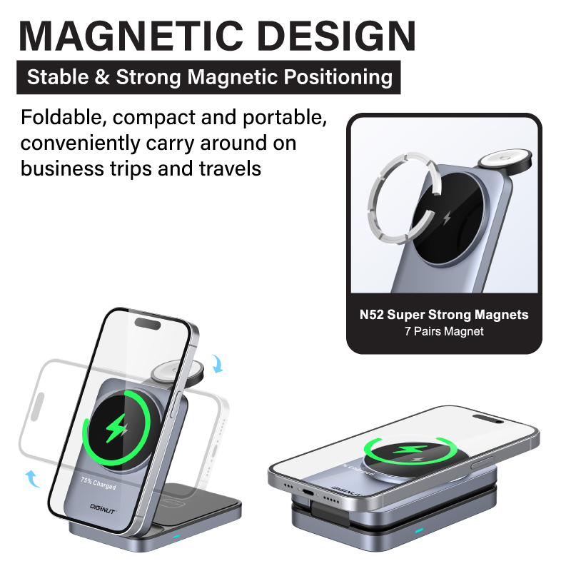 Diginut W-128 3-1N-1 Wireless Charger Grey