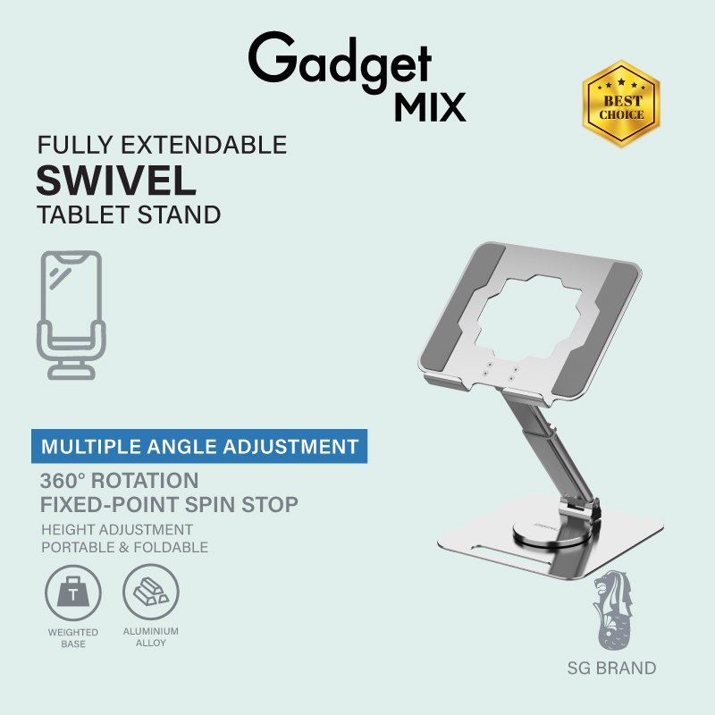 Gadget Mix Diginut ZJ-22 Aluminum Alloy Height-Adjustable Swiel Mount Grey