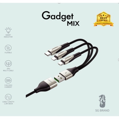 Gadget MIX DIGINUT Cable Collection/Fast Charging/Data Transfer/iPhone/Type-C/Micro USB Cable/20CM/1M/1.2M/2M/3M/3A-5.5A