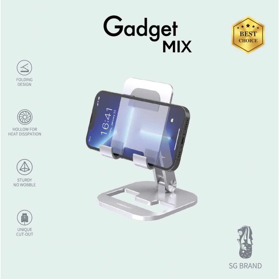Gadget MIX DIGINUT ZJ15 Aluminum Foldable Phone Stand/ Foldable Storage/ Angle& Height adjustable