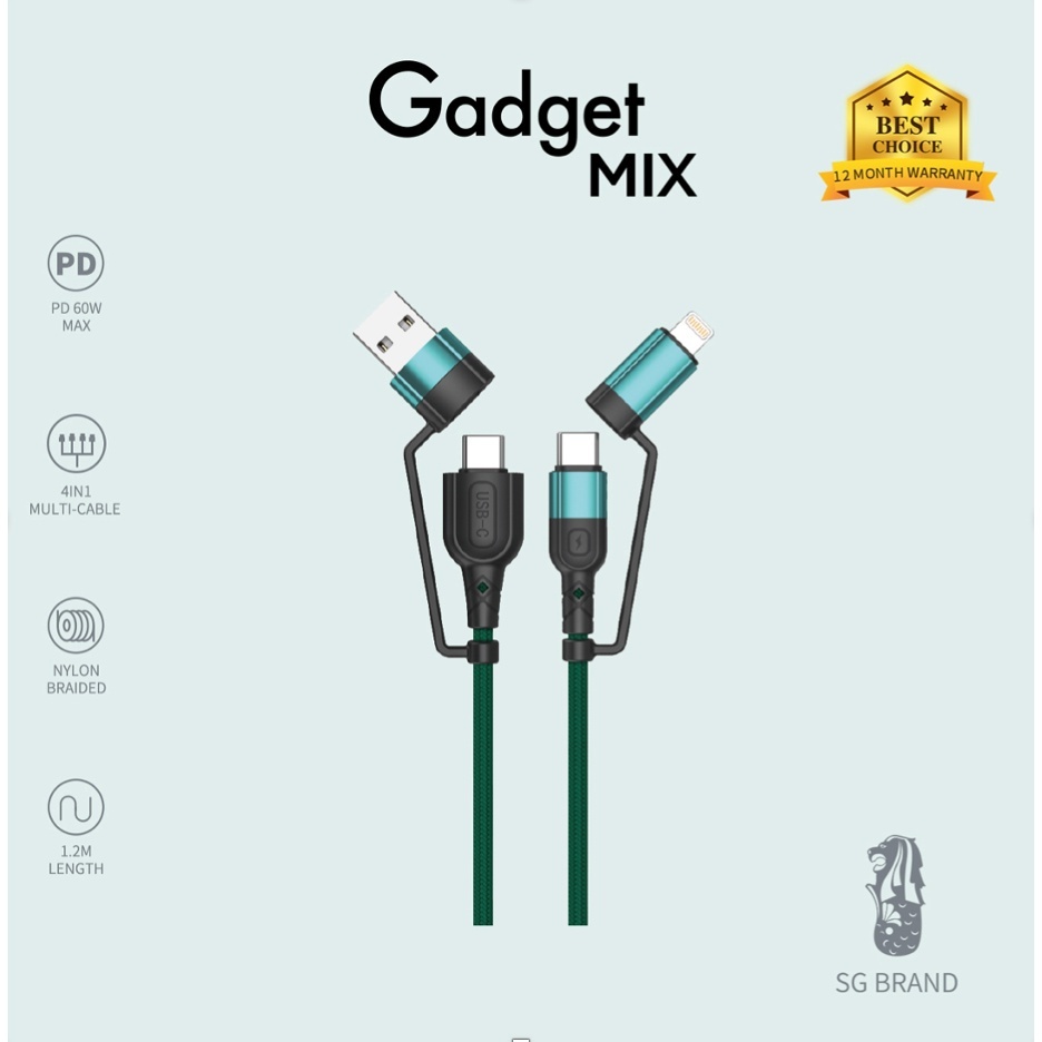 Gadget MIX DIGINUT Cable Collection/Fast Charging/Data Transfer/iPhone/Type-C/Micro USB Cable/20CM/1M/1.2M/2M/3M/3A-5.5A