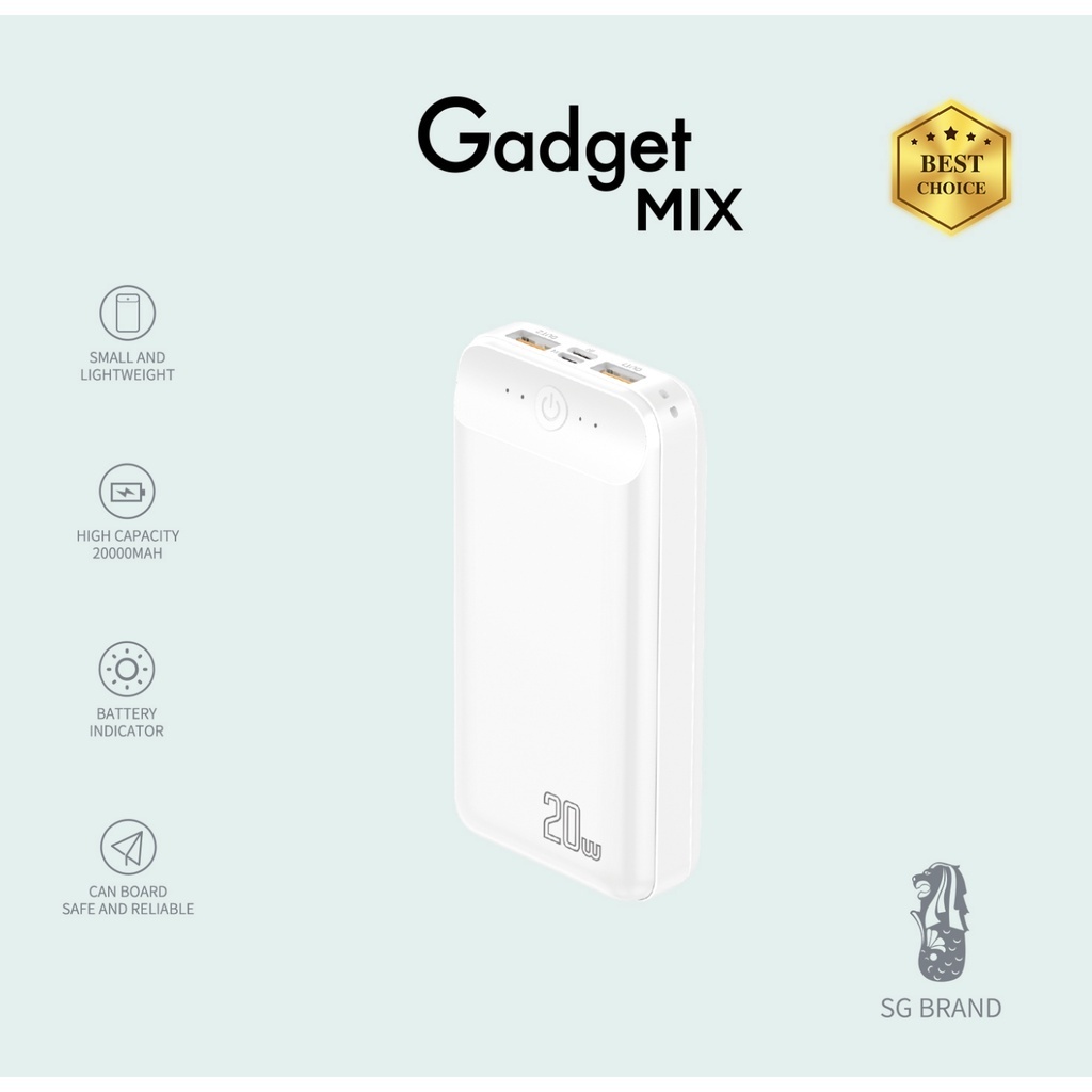 Gadget MIX DIGINUT P20 Pro Powerbank PD+QC 22.5W 20,000mah/ Fast