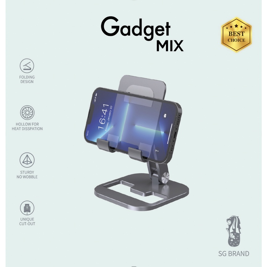 Gadget MIX DIGINUT ZJ15 Aluminum Foldable Phone Stand/ Foldable Storage/ Angle& Height adjustable