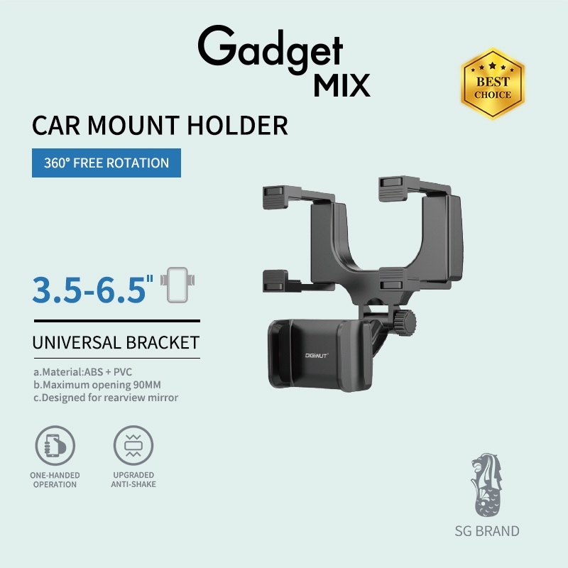 Gadget MIX DIGINUT CH-23 Review Mirror Car Mount Holder/ Designed For Review Mirror/ Head-up Navigation