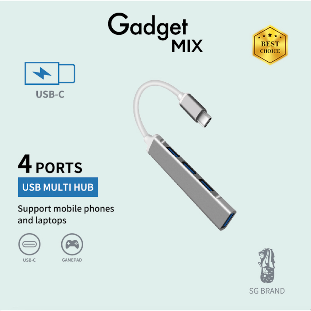 Gadget MIX DIGINUT DA-18 Type-C Hub3.0+2.0 Compatible (4 Ports)/ Keyboard/ Mouse/ Flash Drive