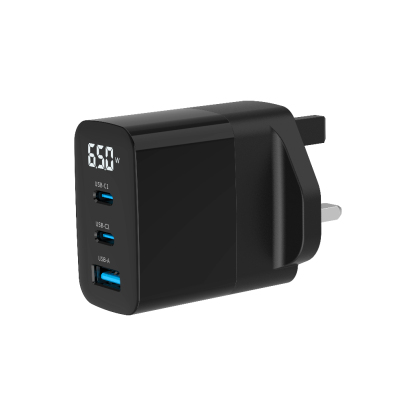 Gadget MIX Diginut GaN-002-UK 65W GaN Power Plug Black/ LED Digital Display/ Automatic Load Distribution Safe