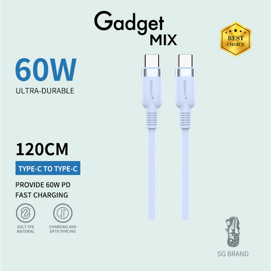 Gadget MIX Diginut BC-1223 Type-C To Type-C/ Type-C To iOS Data Cable 1.2M/ Support Data Transmission/ Soft Feel