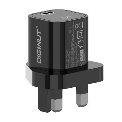 Gadget MIX Diginut P033CB10A1C0 33W GaN Power Plug Black/ SAFETY MARK APPROVED/ Powered By GaN Technology