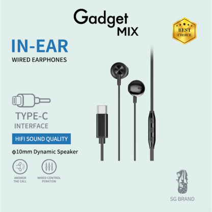 Gadget MIX Diginut E-29 Type-C In-Ear Wired Earbuds/ 360 Degree Spatial Audio/ Wired Control/ Widely Compatible