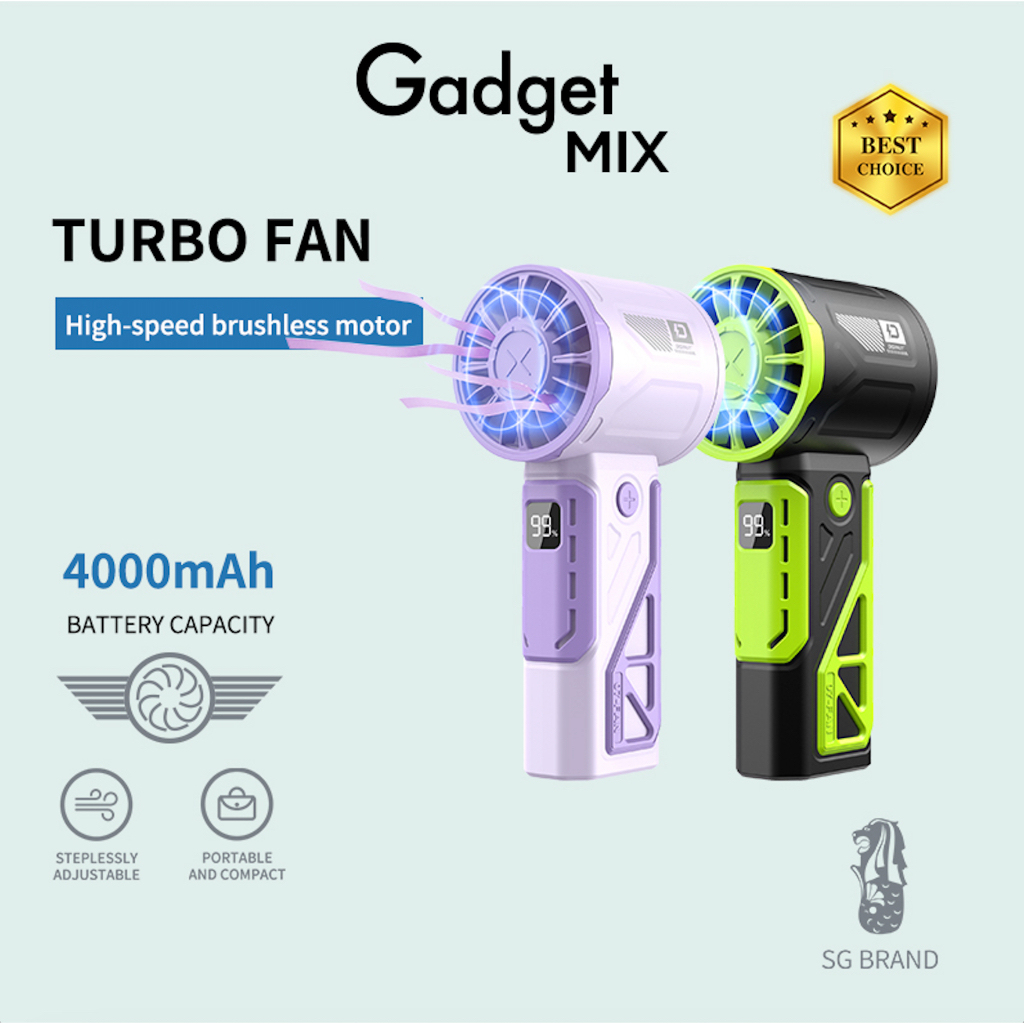 Gadget MIX Diginut CL-38 Handheld Turbo Fan/ LED Digital Power Display/ Portable And Compact