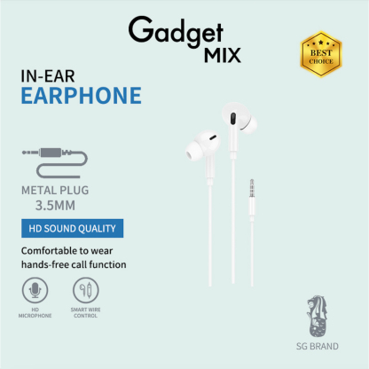 Gadget MIX DIGINUT E-19 Lightning In-Ear Headphone/ 3.5mm/ Lightning/ Type-C/ Phone Call/ Comfortable To Wear