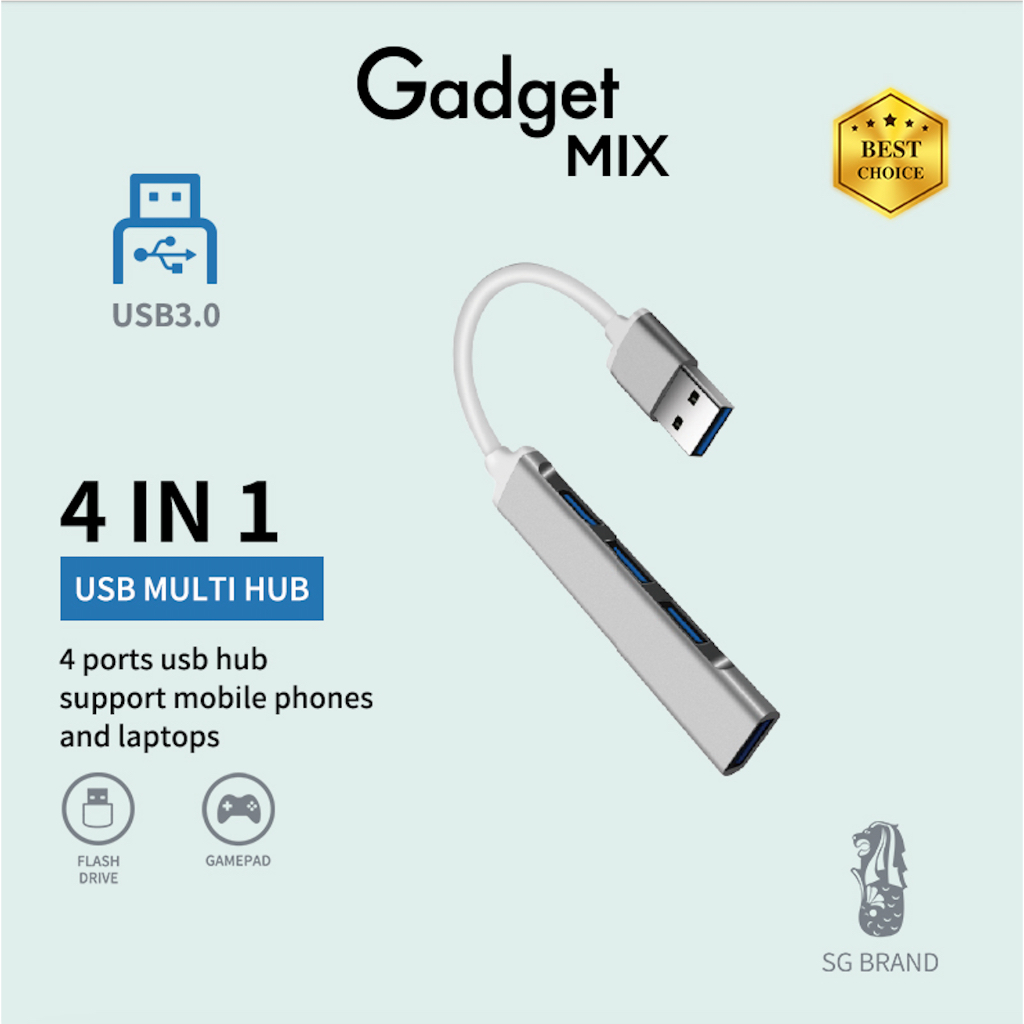 Gadget MIX DIGINUT DA-17 USB-A Hub3.0+2.0 Compatible (4 Ports)/ Mouse & Keyboard / Flash Drive