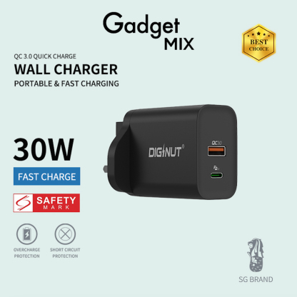 Gadget MIX Diginut Charger Collection/USB Fast Charging/iP 18-66W PD Charger/QC3.0 Smart Quick Charge/Wall Plug
