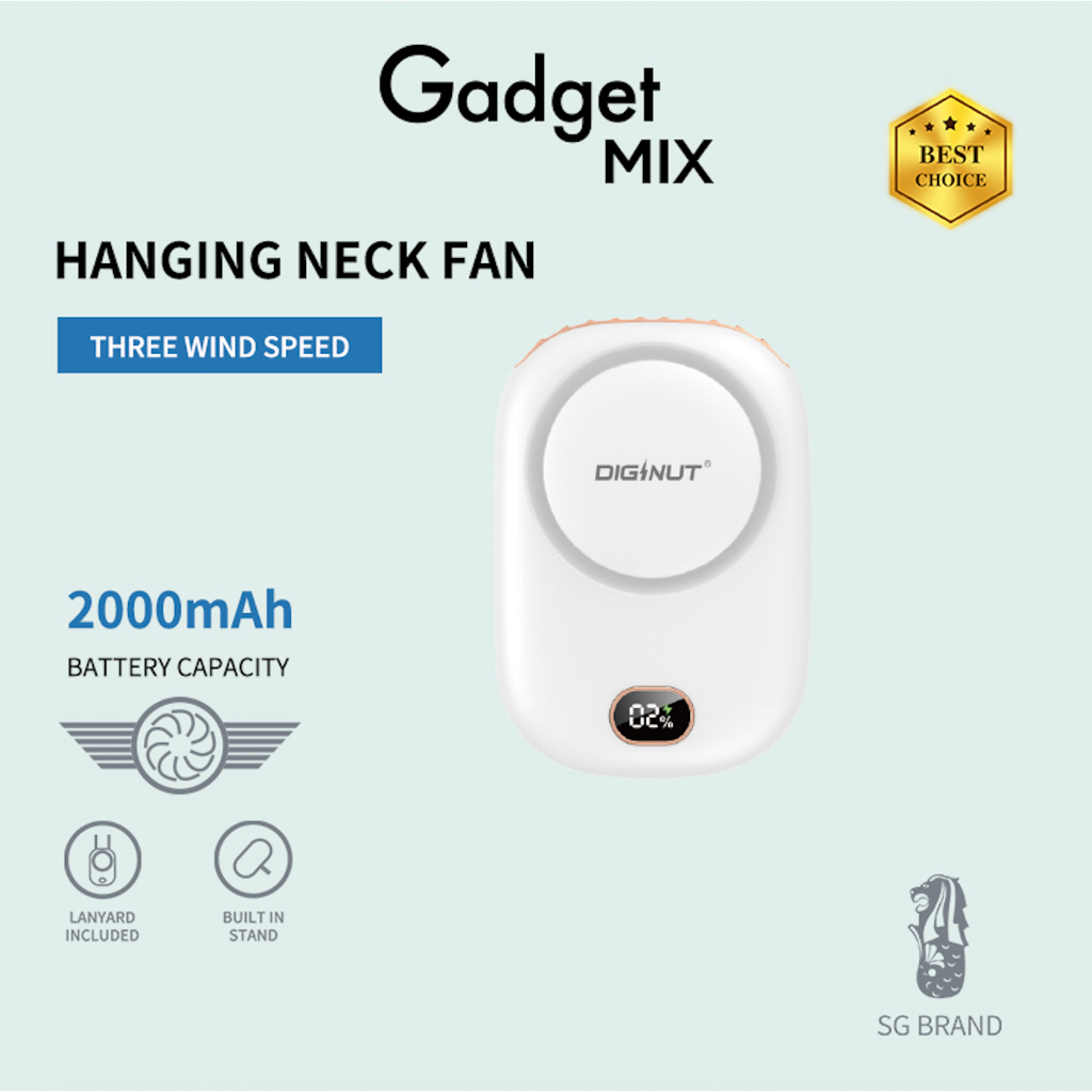 Gadget MIX Diginut CL-26 Hanging Neck Fan/ Portable Fan/Outdoor/Handsfree/USB Rechargeable