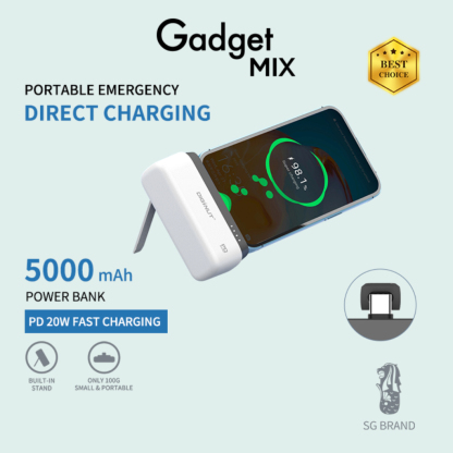 Gadget MIX Diginut P-43 5000mAh Mini Portable Powerbank/ Emergency Charging/ Type-C/ iPhone Output/ Easy To Carry