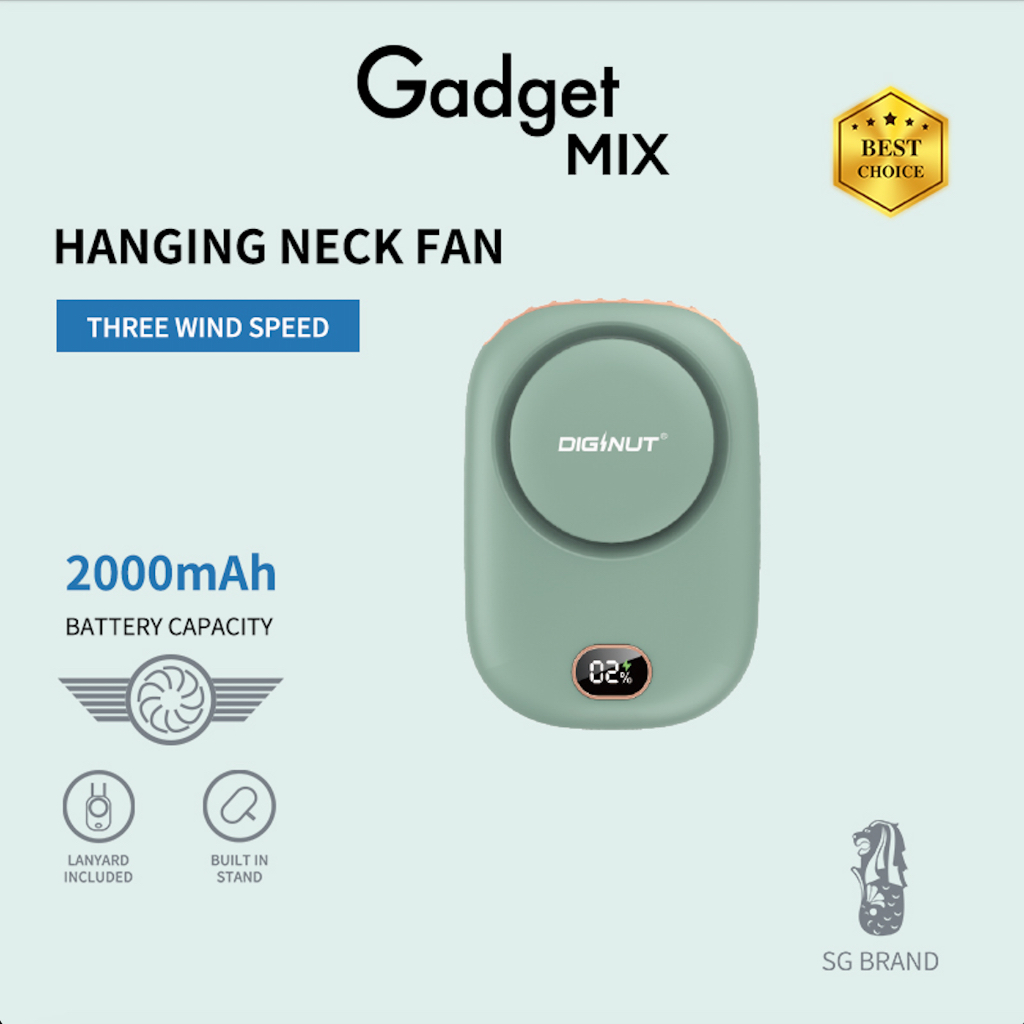 Gadget MIX Diginut CL-26 Hanging Neck Fan/ Portable Fan/Outdoor/Handsfree/USB Rechargeable