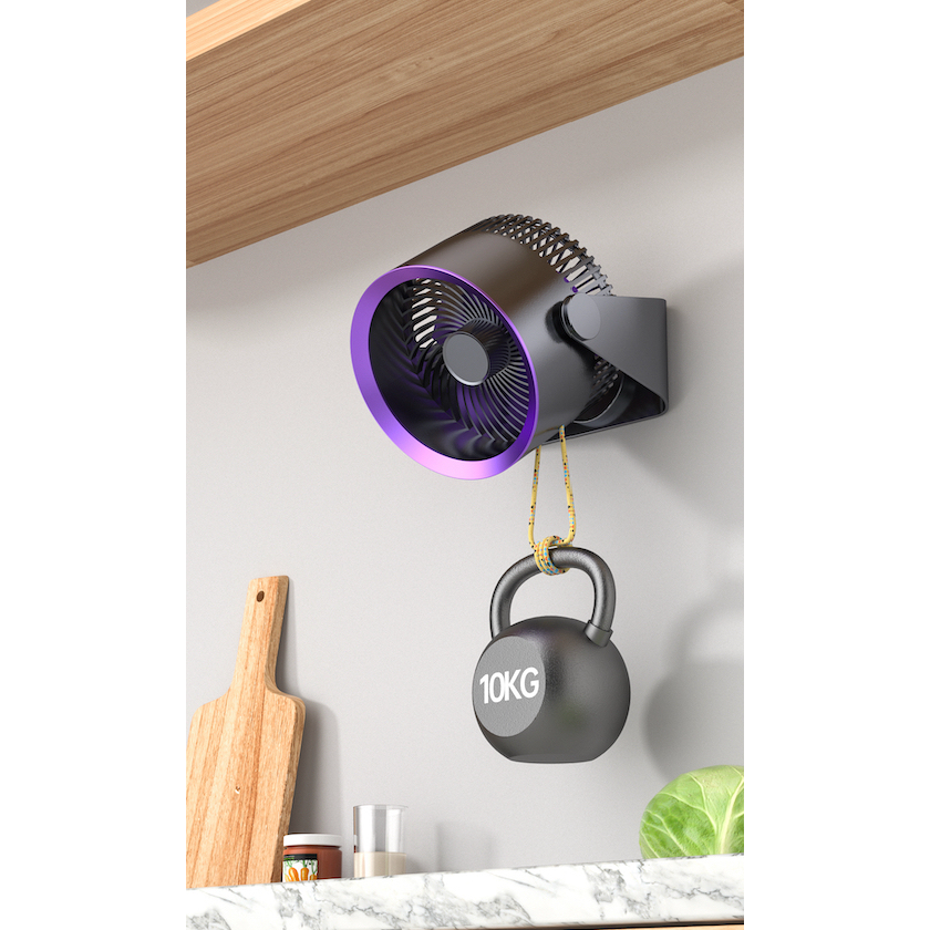 Gadget MIX Diginut CL-42 Air Circulation Fan Grey&Purple/ Turbine Blades/ Ultra Silence/ Long-time Battery Use