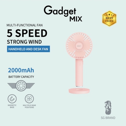 Gadget MIX Diginut CL-41 Handheld Fan With Mirror/ Multi-functional Fan/ Magnetic Base/ Makeup Mirror