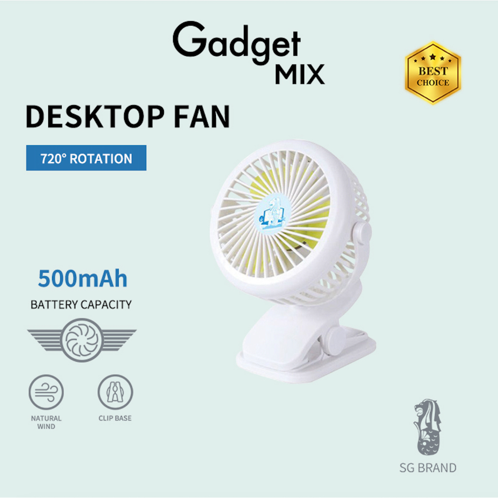 Gadget MIX Diginut Portable Fan Collection/Mini Size/Rechargeable/USB Charging Stand Fan/Handheld Neck Fan/Clip Fan/Gift