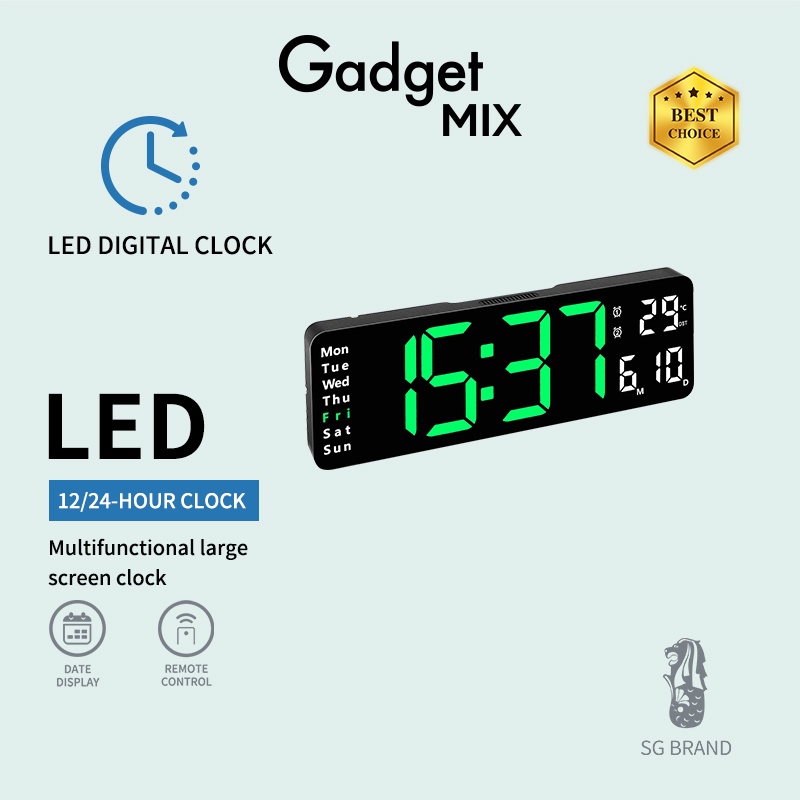 Gadget MIX Diginut TM-01 Multiple Functional LED Digital Clock With Remote Control/ 12/24-hour System/ Power Supply