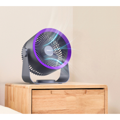 Gadget MIX Diginut CL-42 Air Circulation Fan Grey&Purple/ Turbine Blades/ Ultra Silence/ Long-time Battery Use