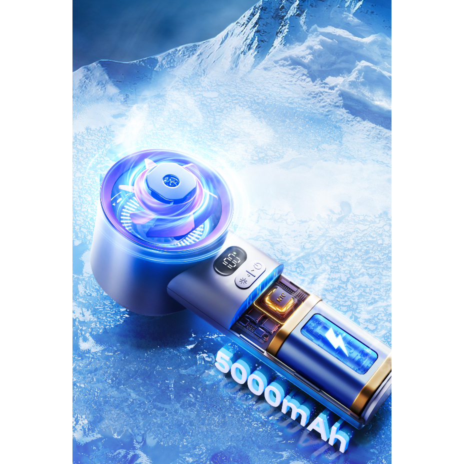 Gadget MIX Diginut CL-40 Pro Handheld Air Cooling Fan/ 100-Speed/ LED Digital Power Display/ High-torque Brushless Motor