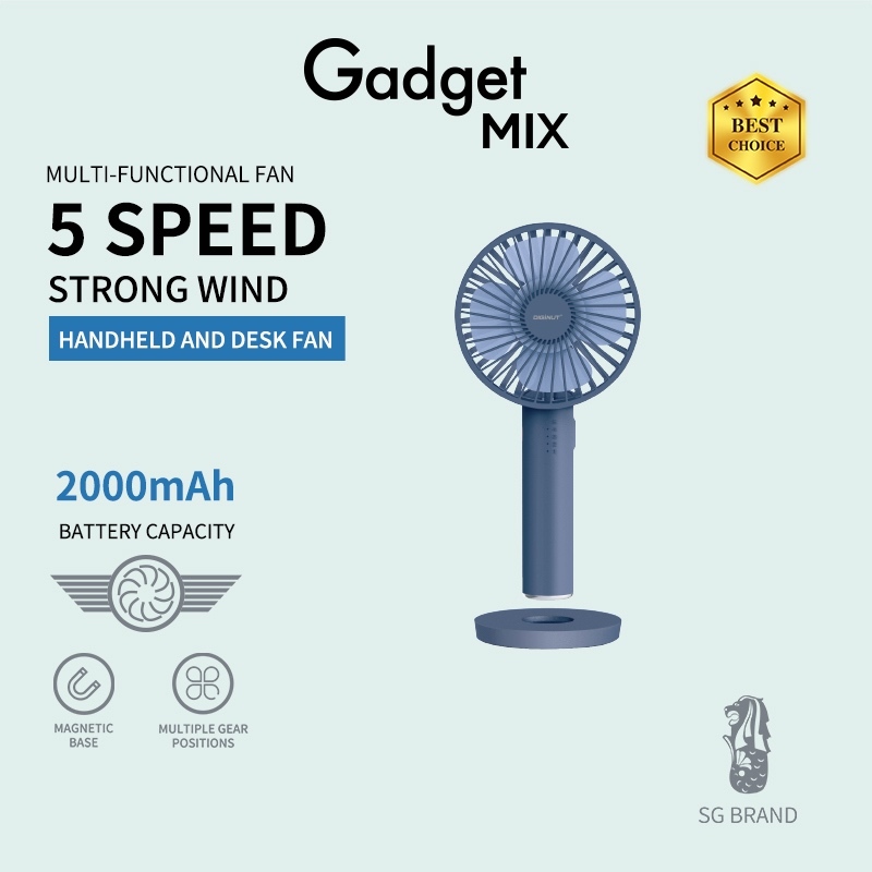 Gadget MIX Diginut Portable Fan Collection/Mini Size/Rechargeable/USB Charging Stand Fan/Handheld Neck Fan/Clip Fan/Gift