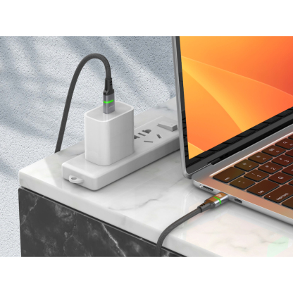 Gadget MIX Diginut BC-2025L Type-C To Lightning/ BC-2025C Type-C To Type-C/ LED Glowing Data Cable 30W/60W 2M Grey