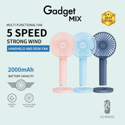 Gadget MIX Diginut CL-41 Handheld Fan With Mirror/ Multi-functional Fan/ Magnetic Base/ Makeup Mirror