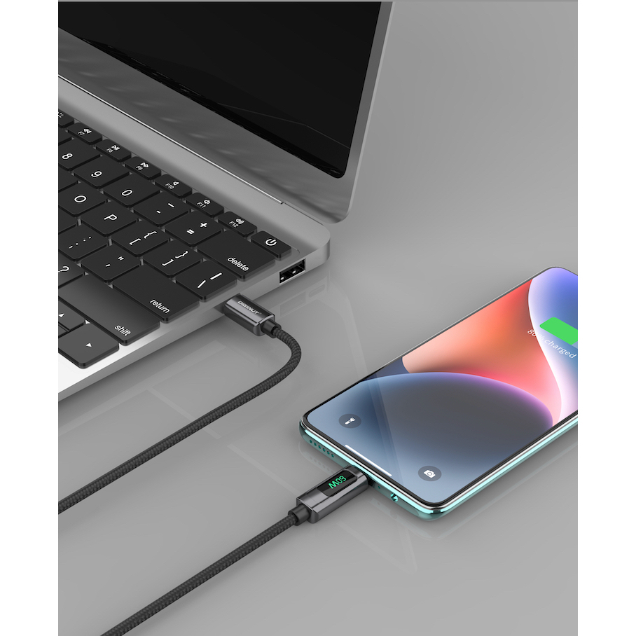 Gadget MIX Diginut BC-1220 Zinc Alloy Digital Display Type-C To iOS Cable 1.2M 30W/ LCD Digital Display