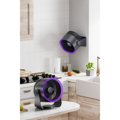 Gadget MIX Diginut CL-42 Air Circulation Fan Grey&Purple/ Turbine Blades/ Ultra Silence/ Long-time Battery Use