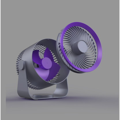 Gadget MIX Diginut CL-42 Air Circulation Fan Grey&Purple/ Turbine Blades/ Ultra Silence/ Long-time Battery Use