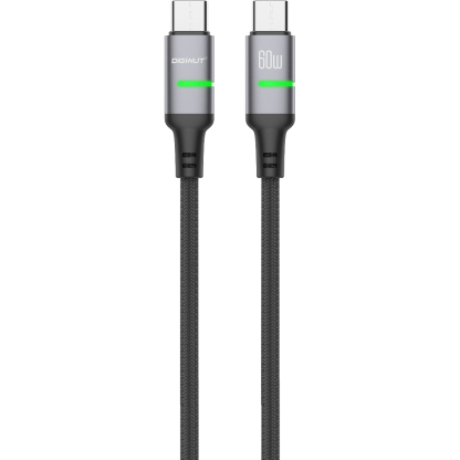 Gadget MIX Diginut BC-2025L Type-C To Lightning/ BC-2025C Type-C To Type-C/ LED Glowing Data Cable 30W/60W 2M Grey