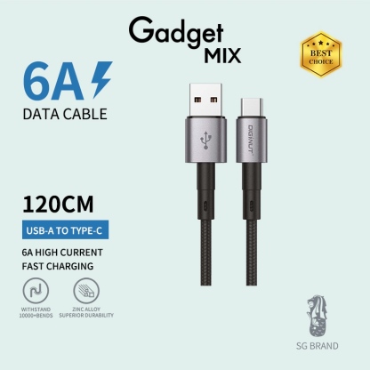Gadget MIX Diginut BA-1221C USB To Type-C Data Cable 6A 1.2M Black/ 6A High Current Fast Charging/ Data Transfer