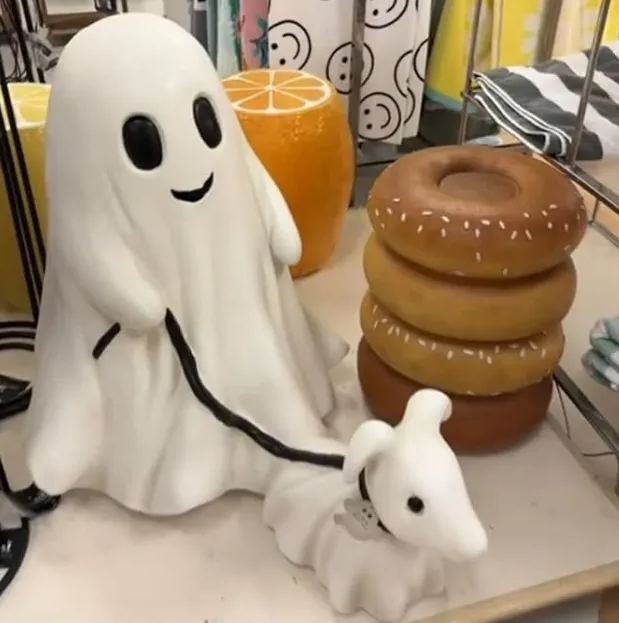 Ghost Walking Dog Statue