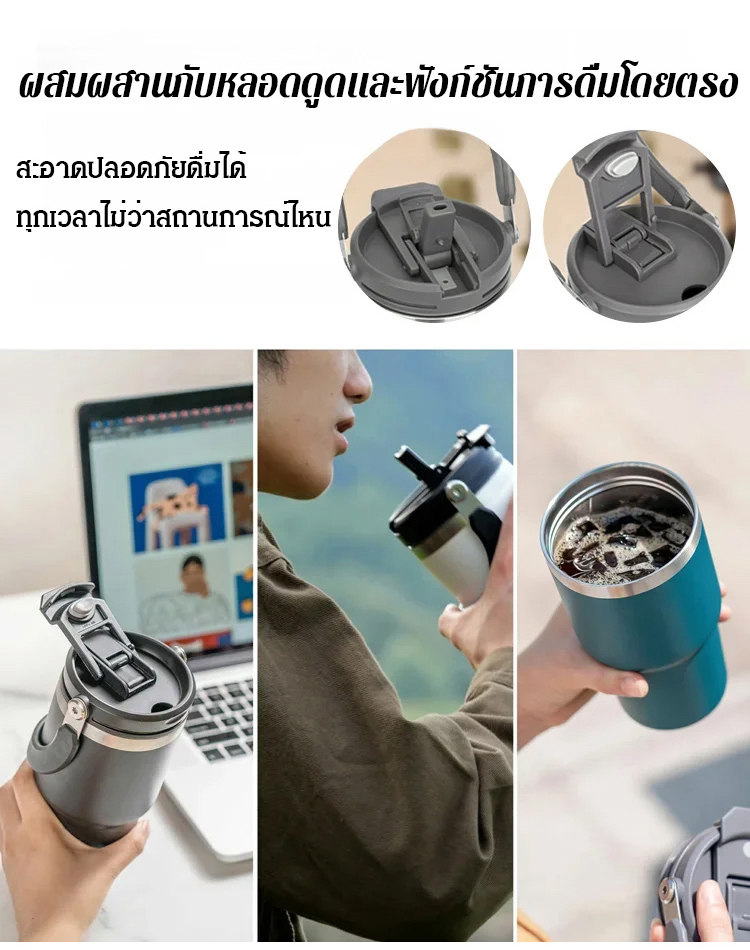 【ความจุขนาดใหญ่】กระติกน้ำเก็บความร้อน คงความเย็น ใส่น้ำแข็งได้