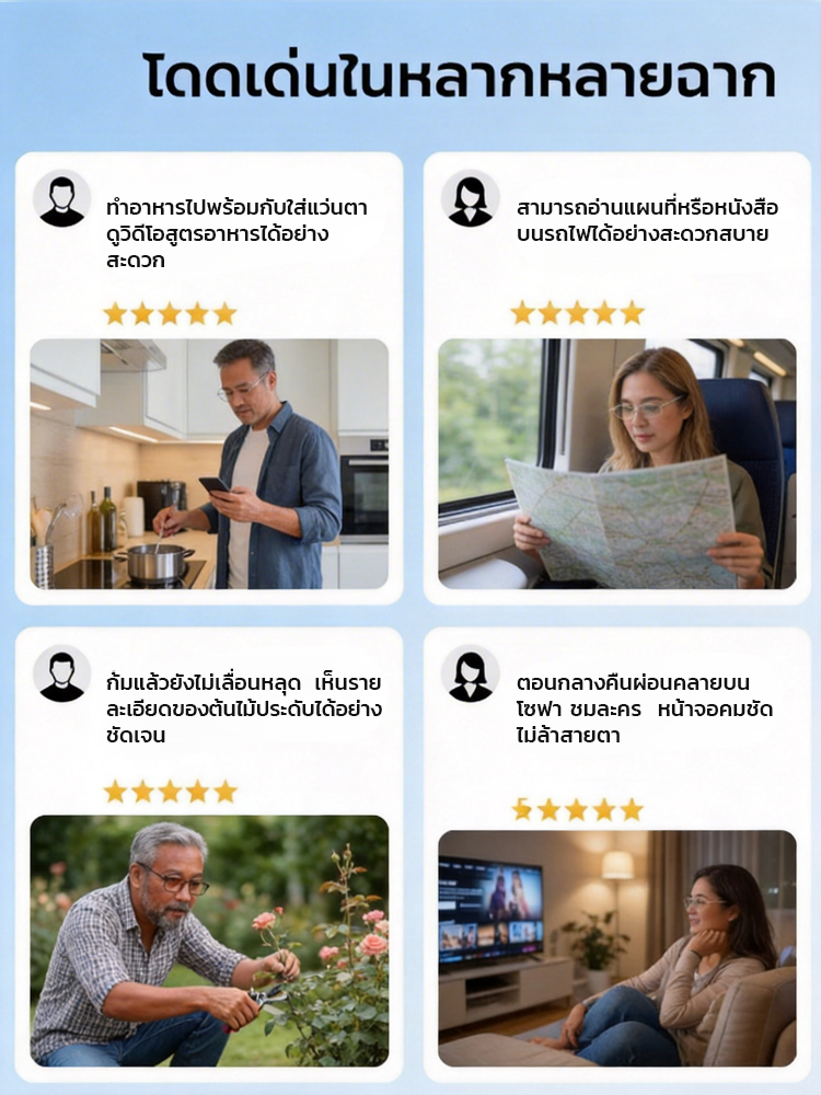 นักออกแบบร่วมสร้างสรรค์】แว่นสายตายาวอัจฉริยะปรับโฟกัสเปลี่ยนสี