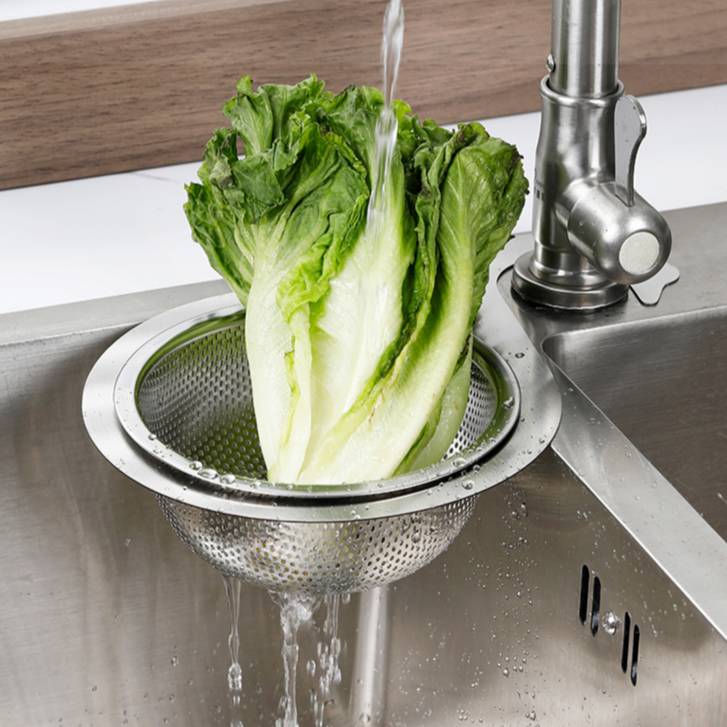 ตะกร้าสะเด็ดน้ำสแตนเลสรูปหงส์แบบตาข่ายละเอียด