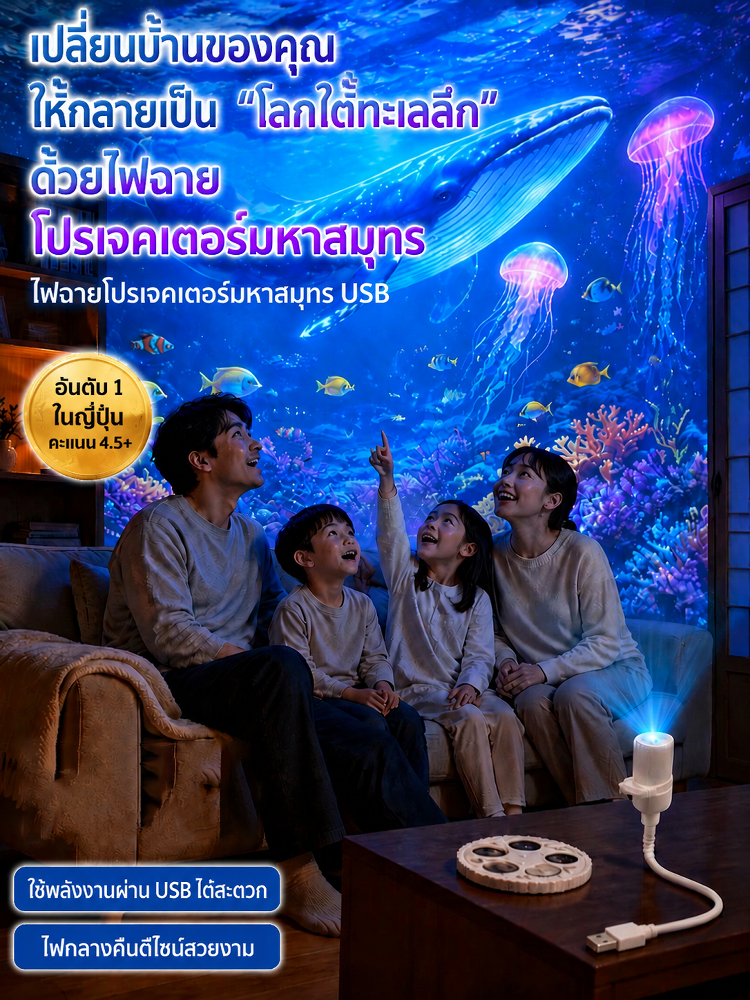 โคมไฟโปรเจคเตอร์ทะเลลึกสุดสร้างสรรค์
