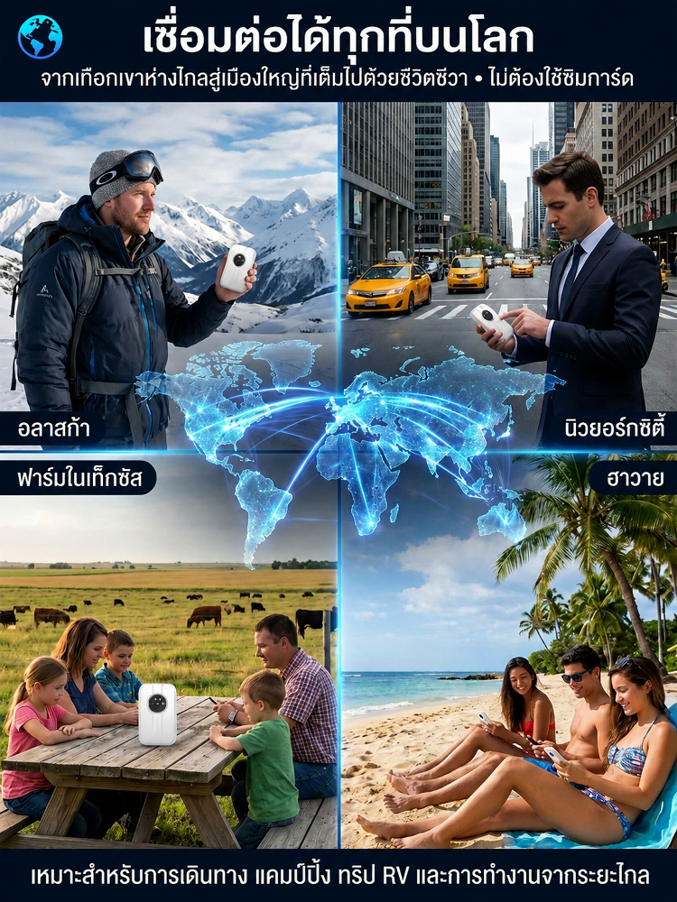 SL-[ครอบคลุมทั่วโลก ฟรีตลอดชีพ] WiFi แบบพกพาไร้ขีดจำกัด