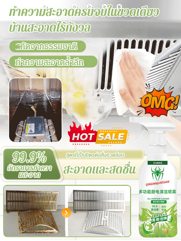 【ทำความสะอาดทั่วบ้าน】สเปรย์ทำความสะอาดอเนกประสงค์