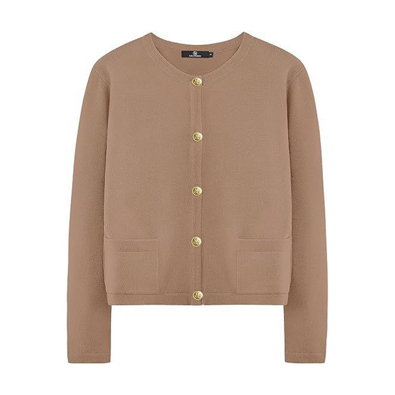 เสื้อคาร์ดิแกนคอกลมสไตล์ชาแนล