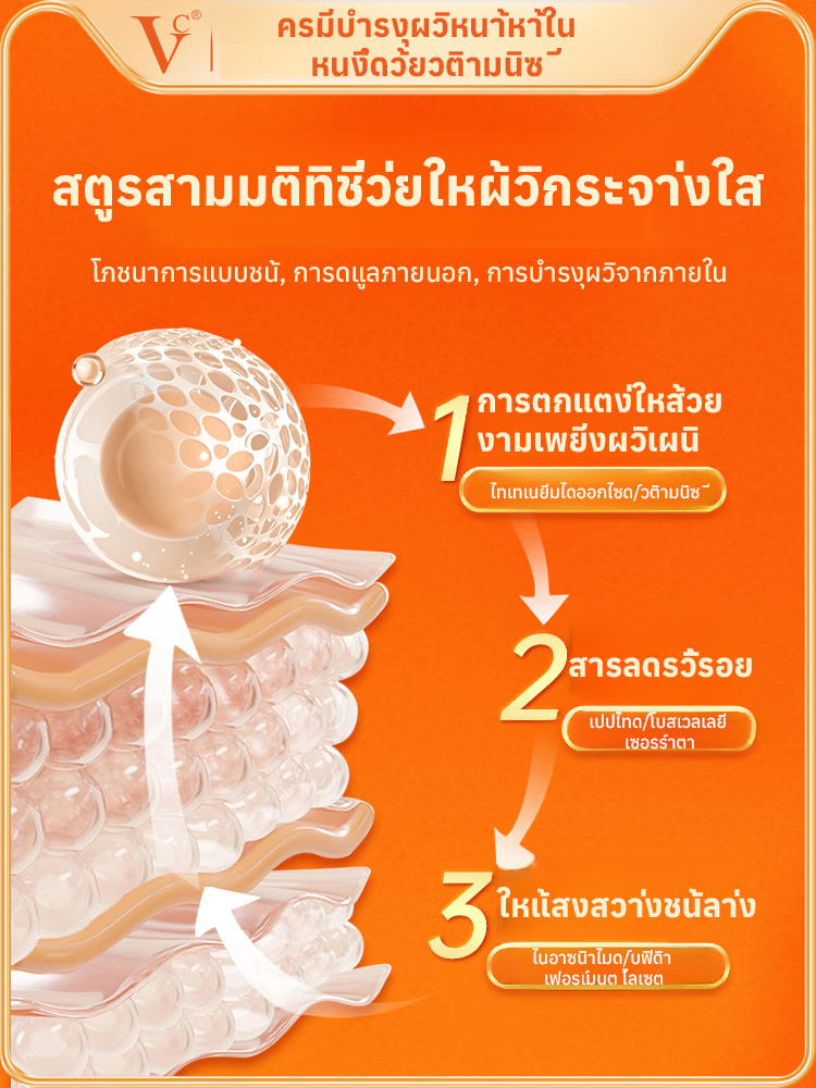 ครีมรองพื้นผสมวิตามินซีห้าชั้นครีมบำรุงผิวหน้า